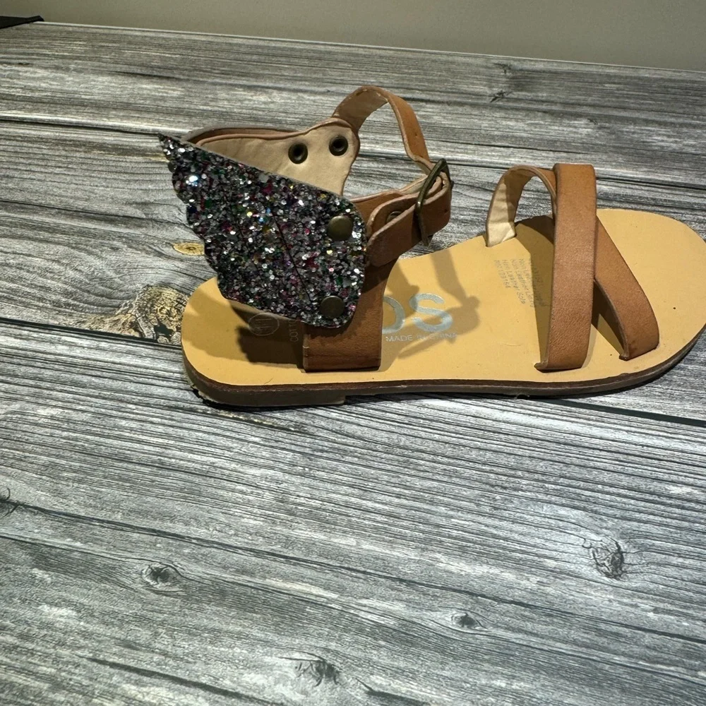 Cotton On Angel Wing Sandals Toddler Girl Size 11 Glitter Fairy Boho Shoes